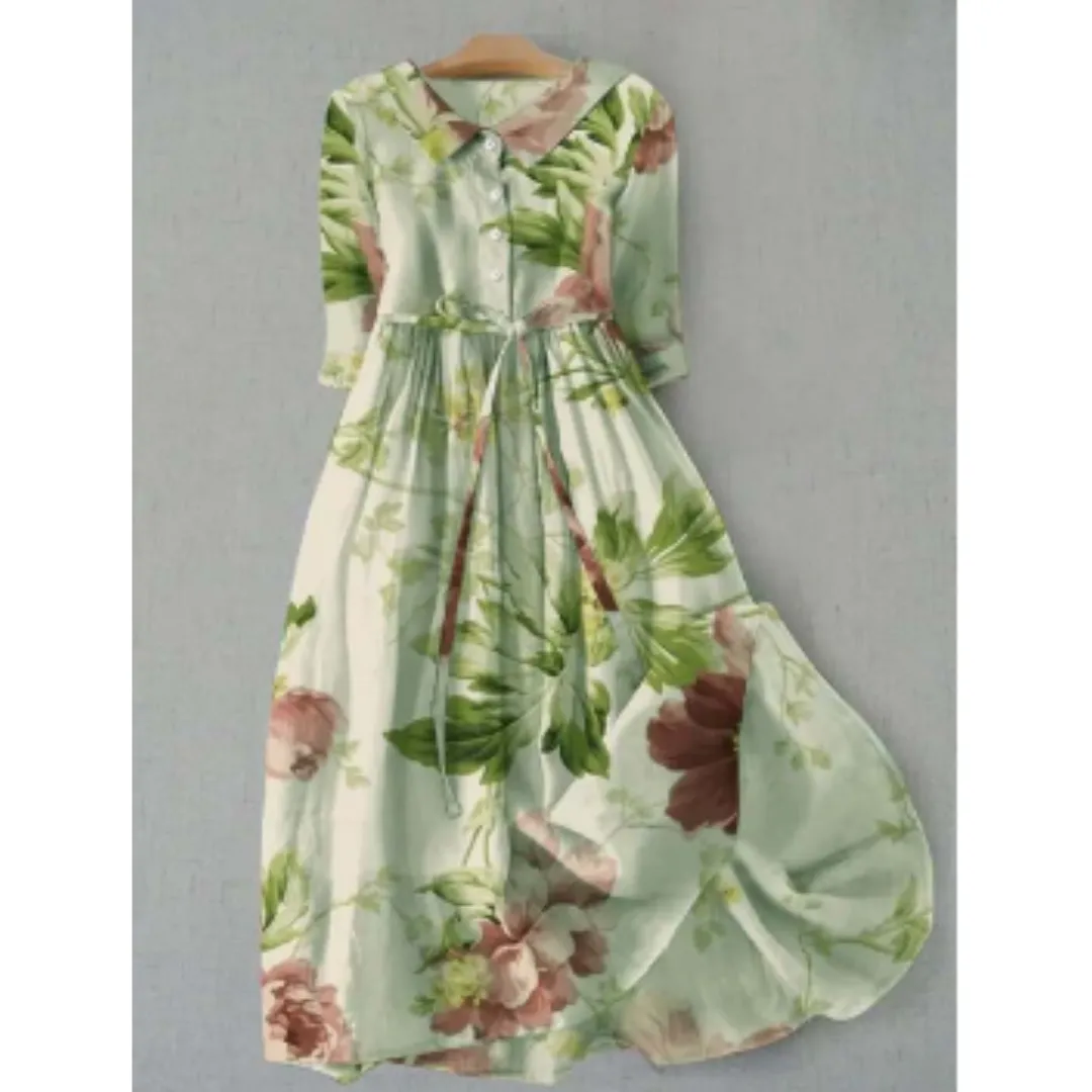 Women's Floral 3 4 Sleeve Summer Dress | Maxi