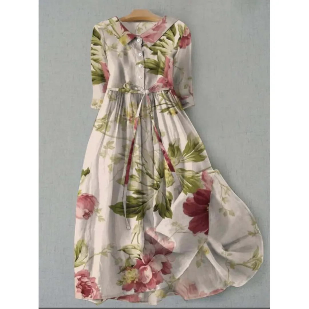 Women's Floral 3 4 Sleeve Summer Dress | Maxi