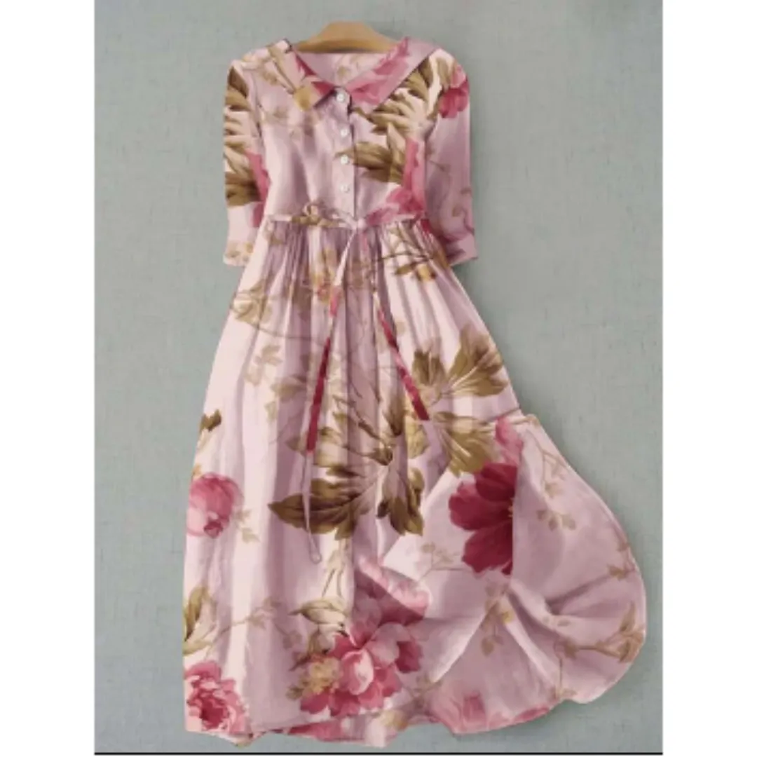 Women's Floral 3 4 Sleeve Summer Dress | Maxi