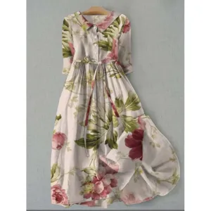 Women's Floral 3 4 Sleeve Summer Dress | Maxi