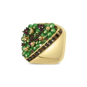 Women's Floral Fancy ring in 14K
