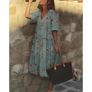 Women's Floral Oversized Smock Dress | Midi