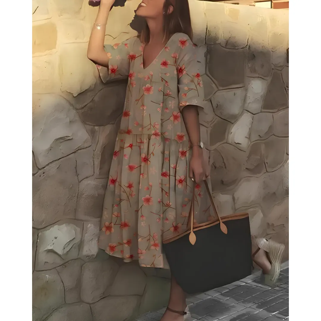 Women's Floral Oversized Smock Dress | Midi
