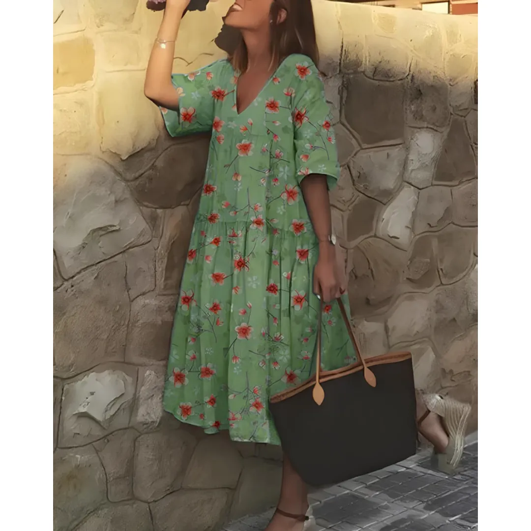 Women's Floral Oversized Smock Dress | Midi