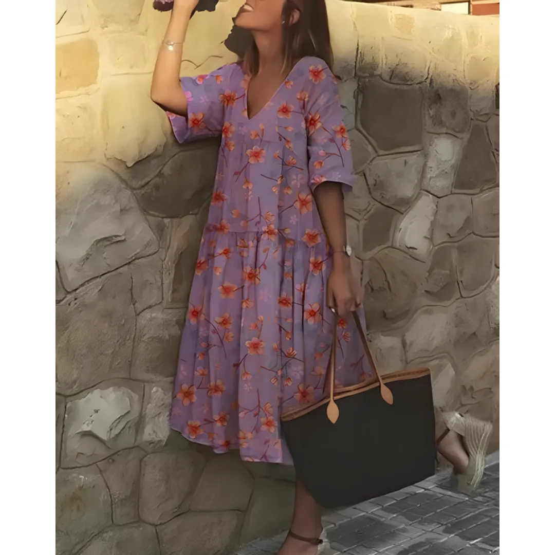 Women's Floral Oversized Smock Dress | Midi
