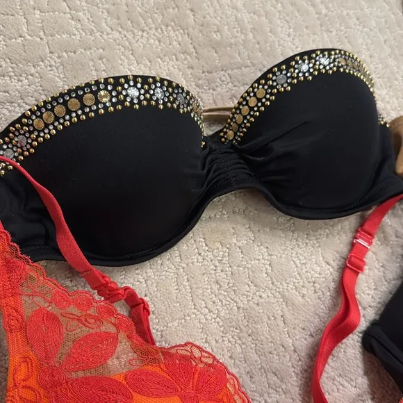 Women's Intimates Collection - Black, Gold, Orange, Pink Bras 32B