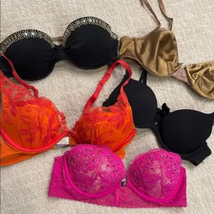 Women's Intimates Collection - Black, Gold, Orange, Pink Bras 32B