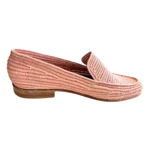 Women's Raffia Loafers (Light Pink)