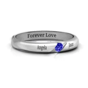 Women's Reveal Stone Grooved Ring