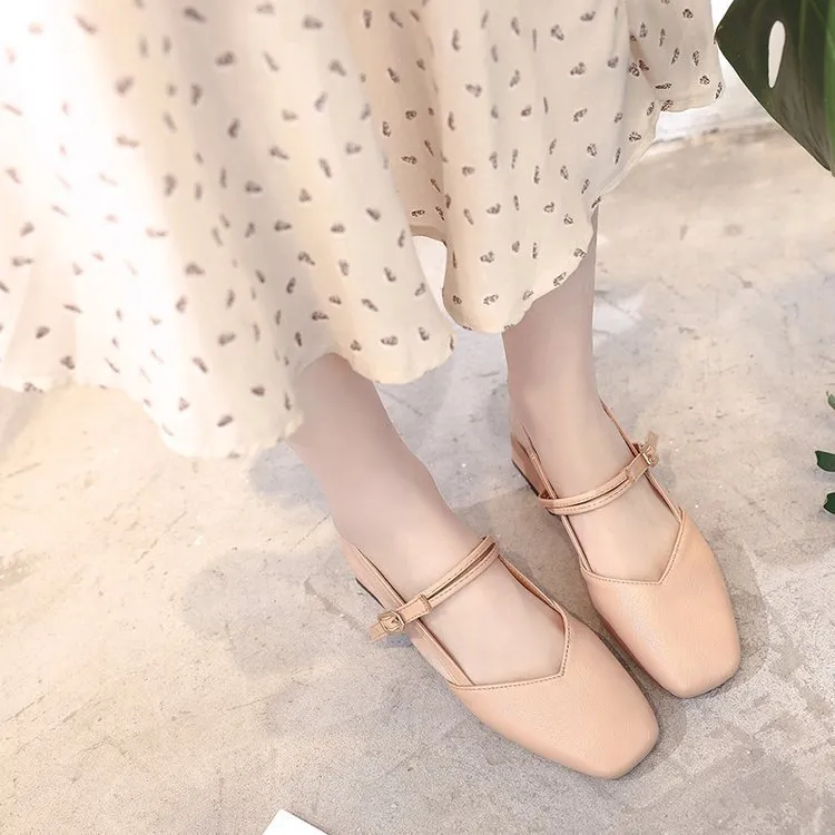 Women's Square Toe Block Heel Sandals