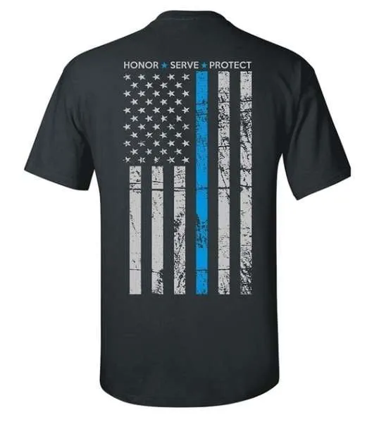 Women's Thin Blue Line Honor & Respect T Shirt