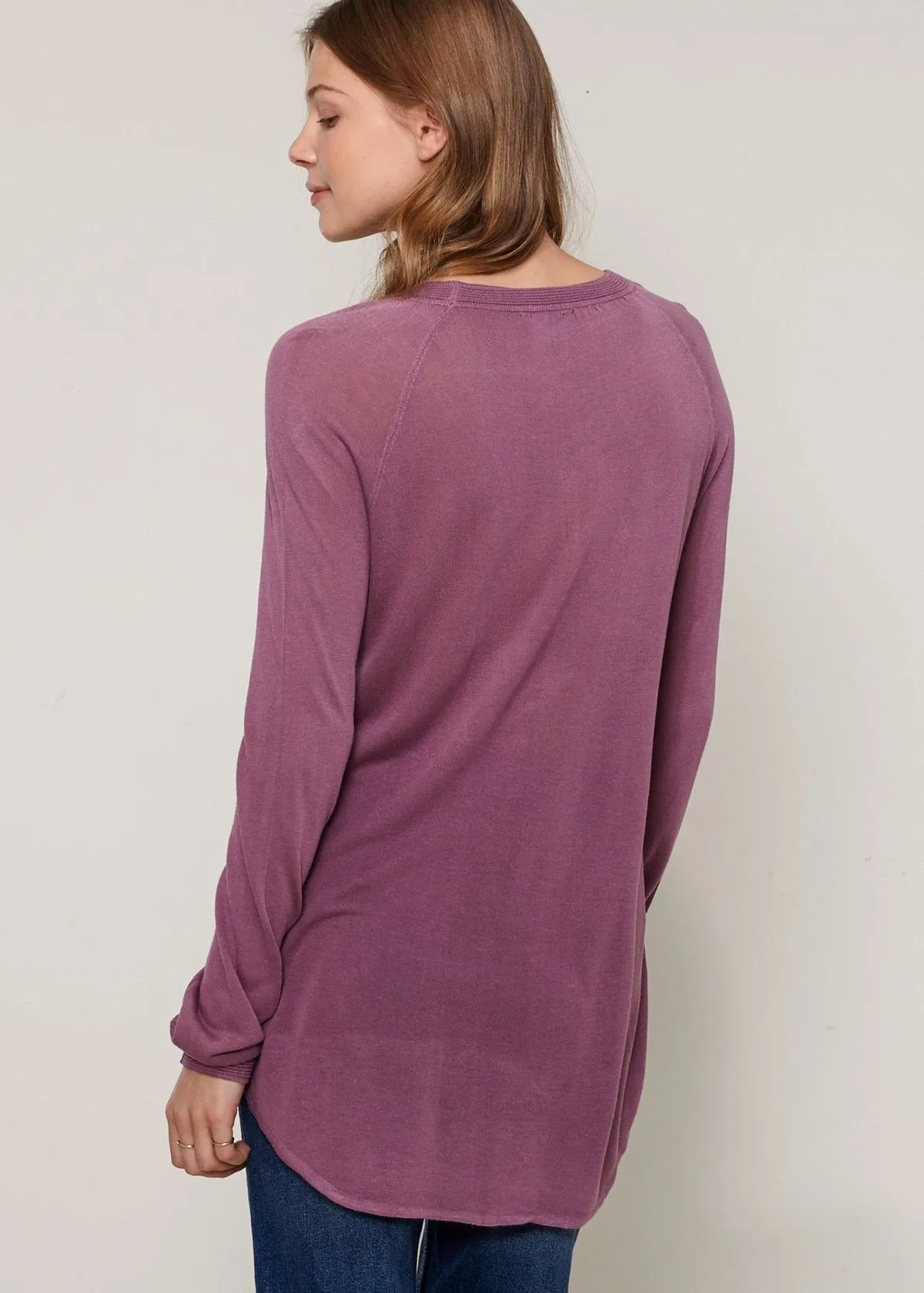 Women's Wrap Hem Sweater In Fig