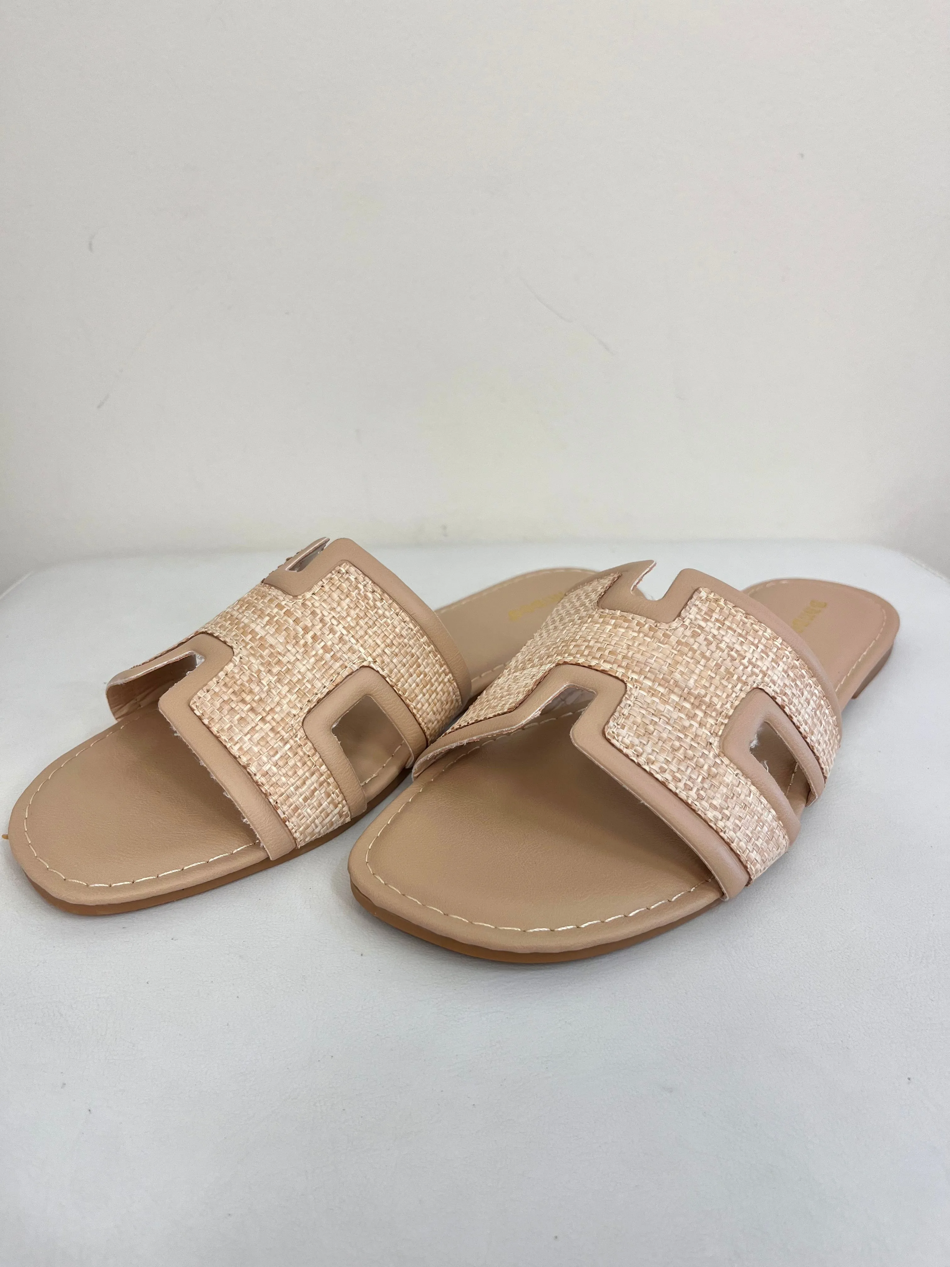 Woven H Sandals {Natural}