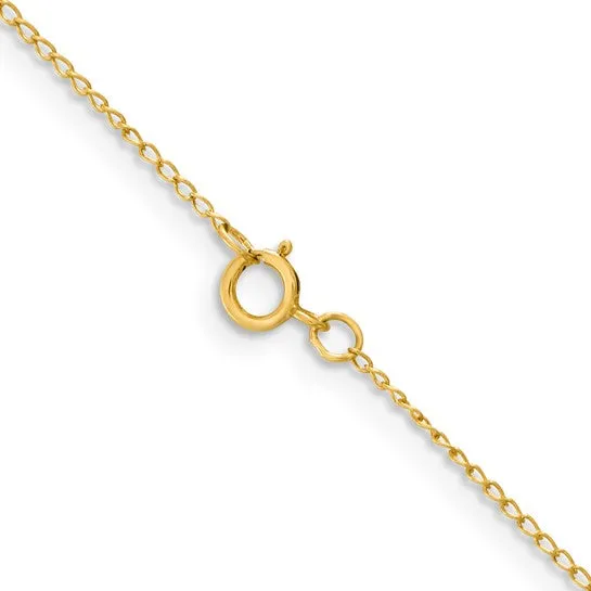 Yellow Gold Flash Plated Sterling Silver 1mm Wide Curb Chain - Various Lengths