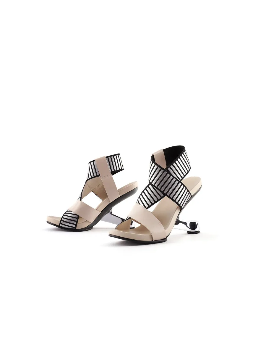 York Wrap Strap Beige Heel