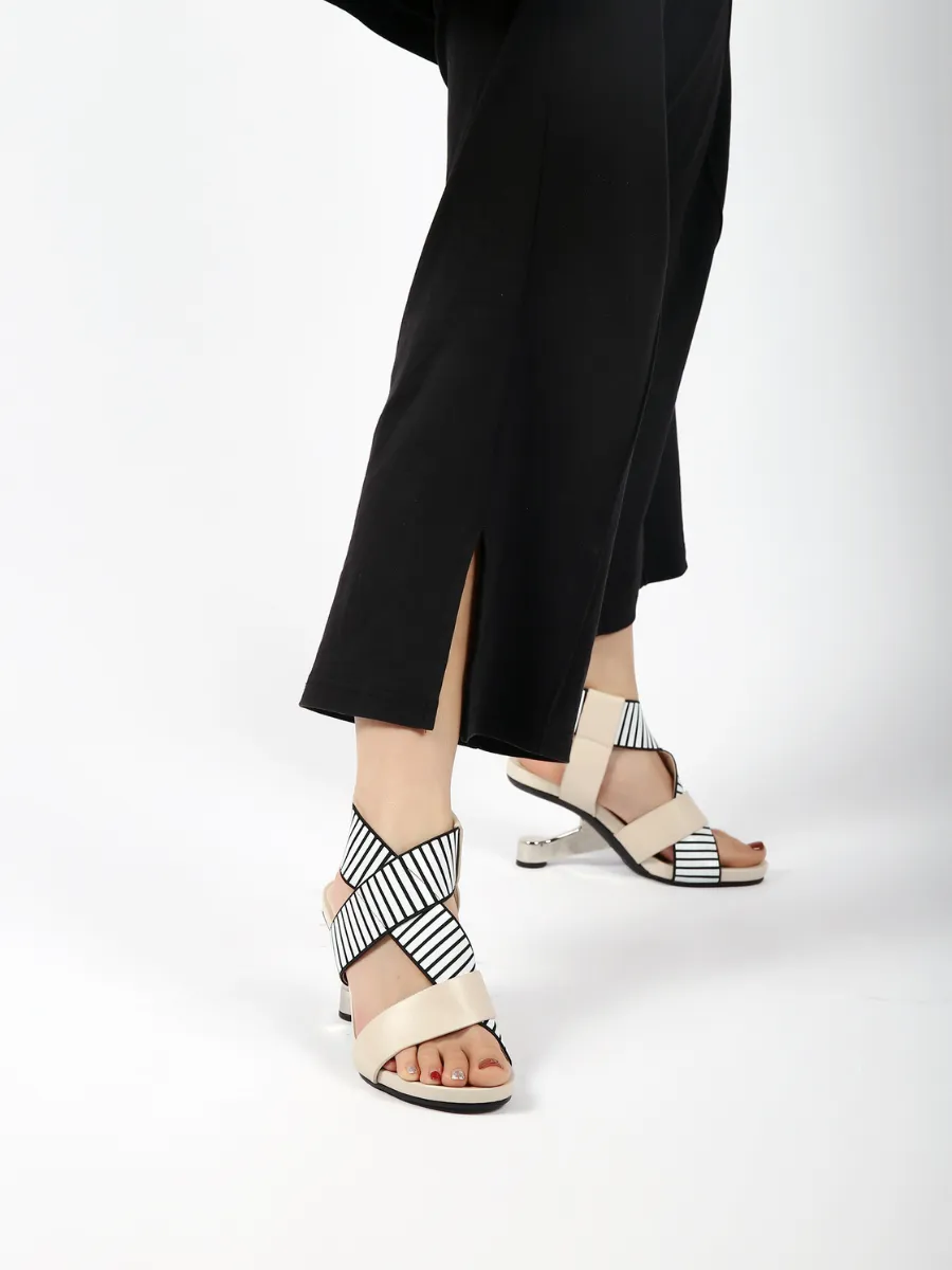 York Wrap Strap Beige Heel